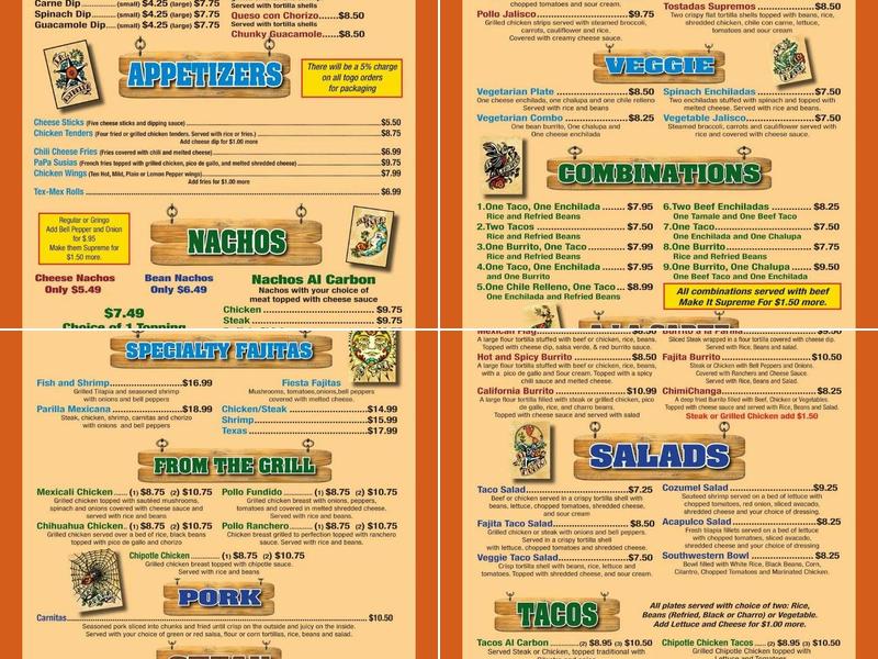 Fiesta Azteca Menu