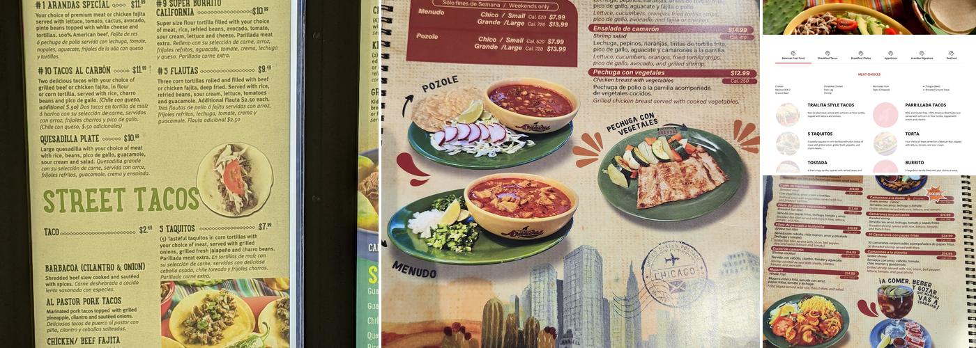 Taquerias Arandas Menu