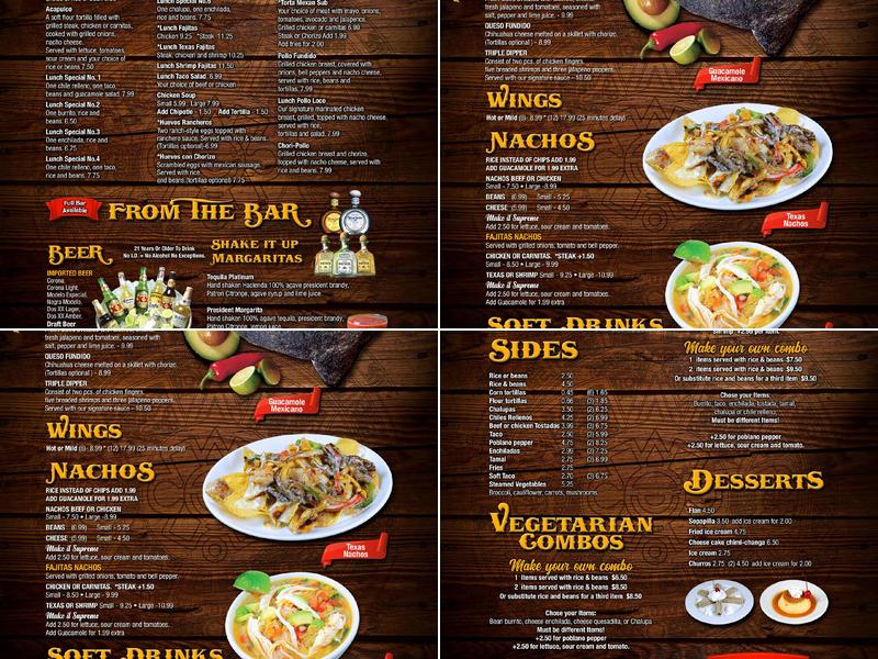 Tequila Mexican Restaurant Menu