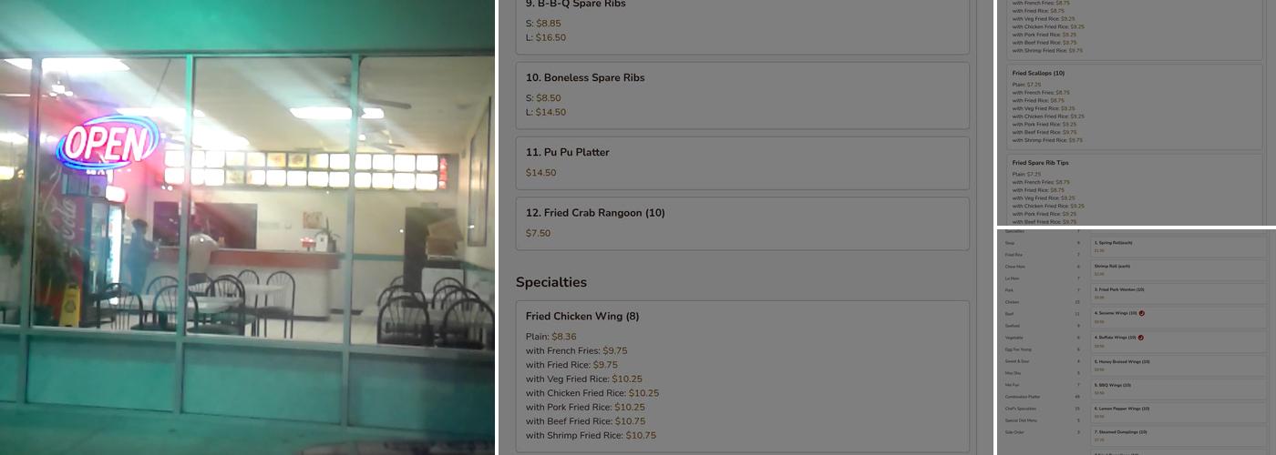 China Liu's Chinese Restaurant Menu