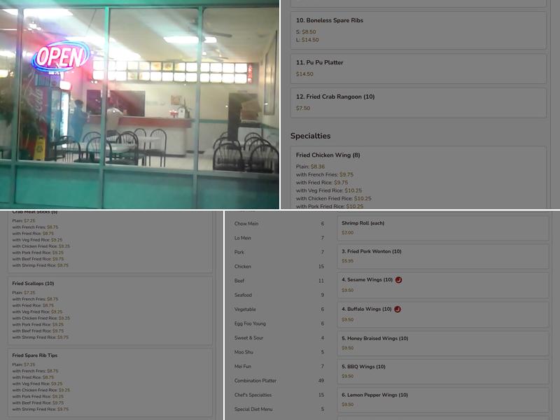 China Liu's Chinese Restaurant Menu