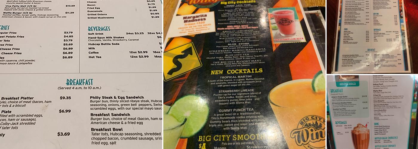 Hubcap Grill & Beer Yard Menu