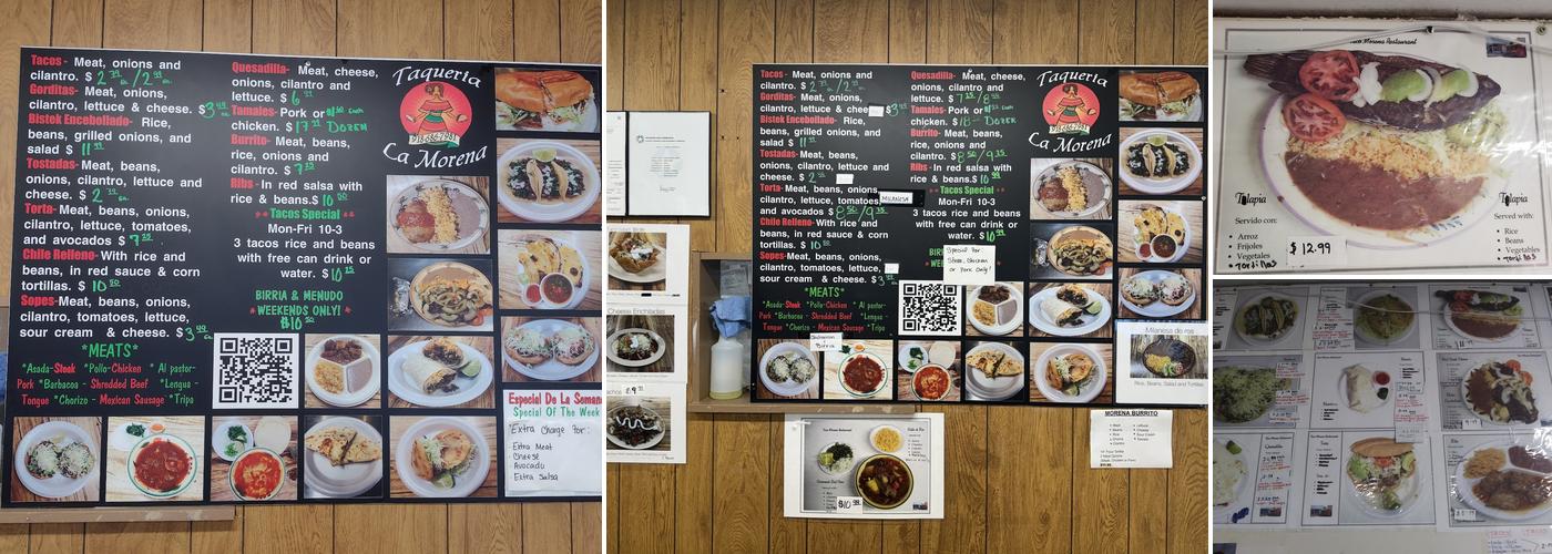 Tacos La Morena Menu