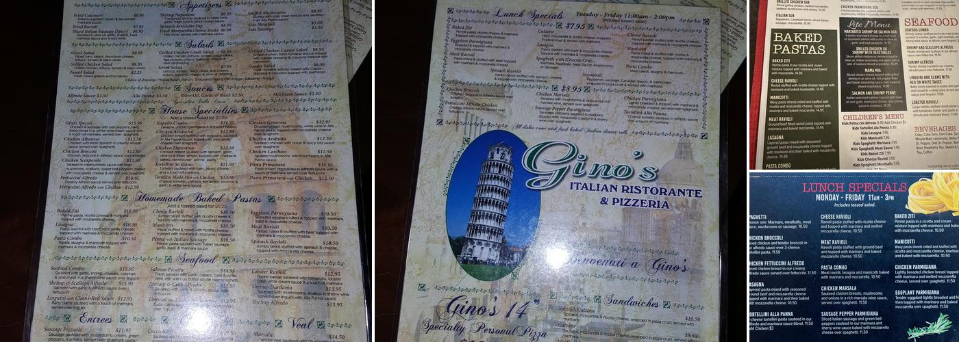 Gino's Menu