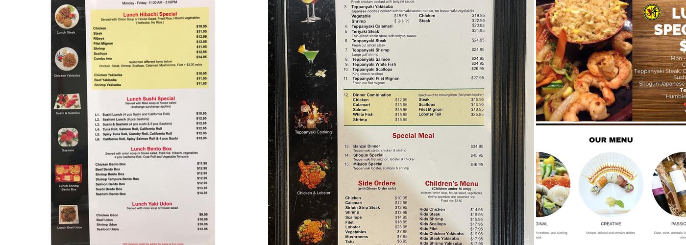 Shogun Menu