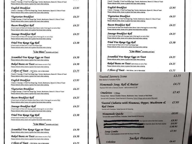 The Yorkshire Tea Room Menu