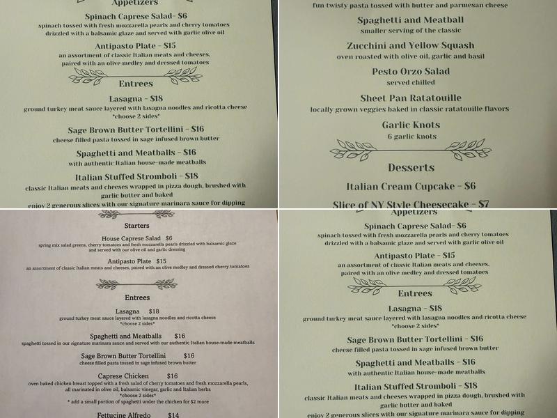 Paradise Acres Menu