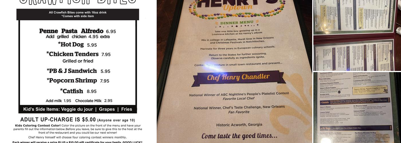 Henry's Louisiana Grill Menu
