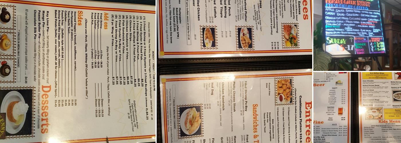 Oyster Cafe Menu