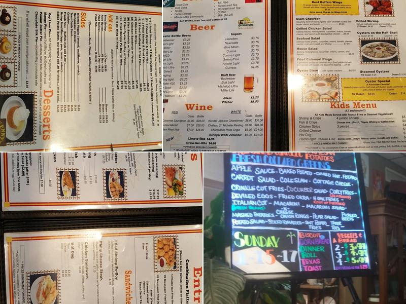 Oyster Cafe Menu