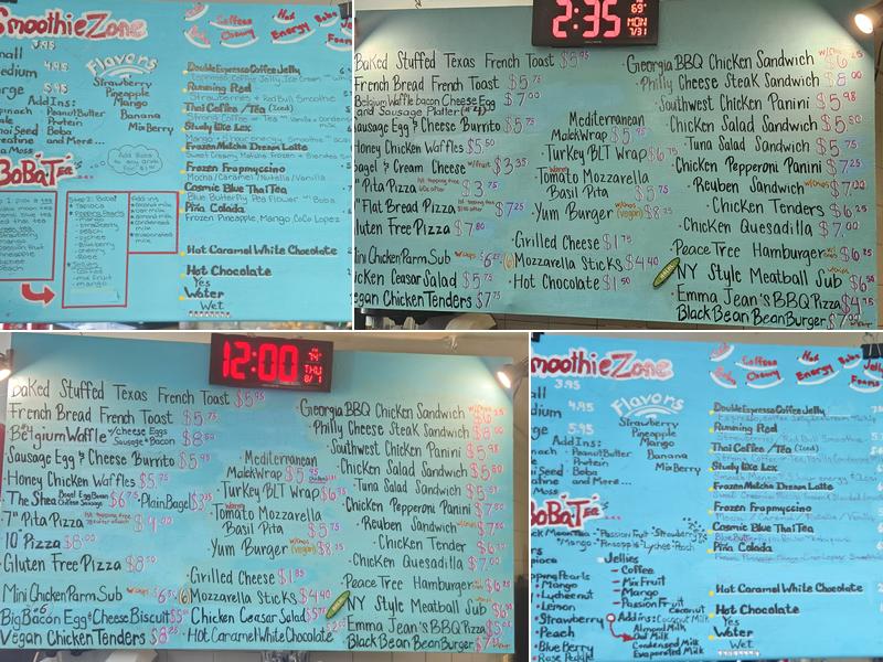 Peace Cafe Menu