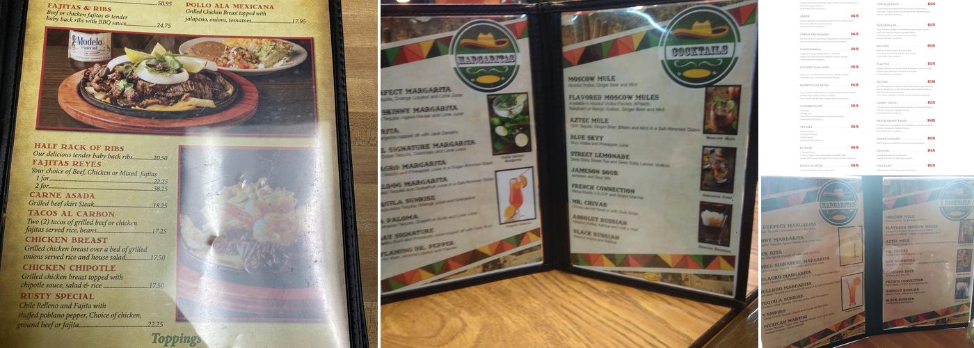 Los Reyes Menu
