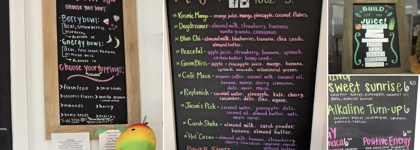Mango Tree Smoothies Menu