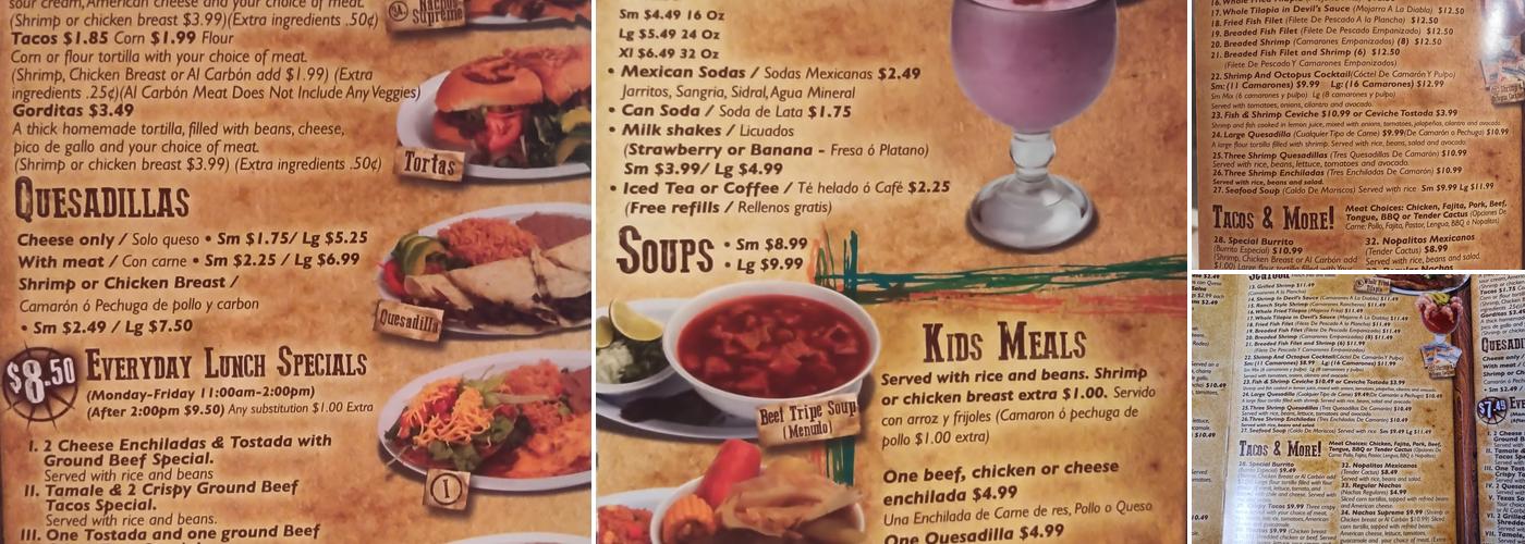 Taqueria El Rodeo de Jalisco Menu