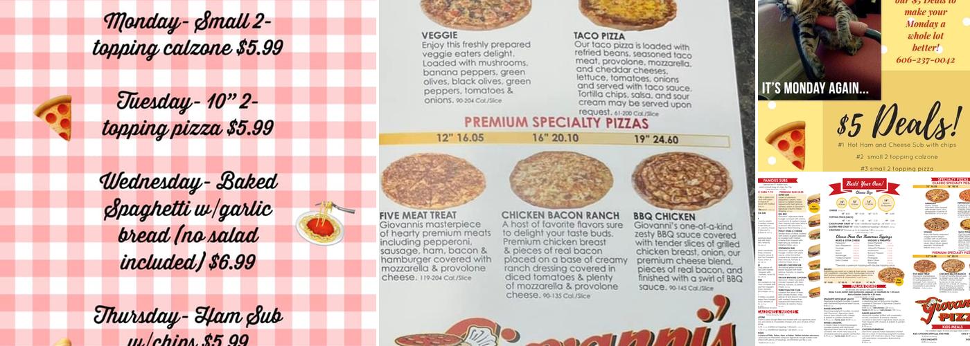 Giovanni’s Menu