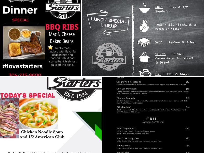 Starters Grill Menu