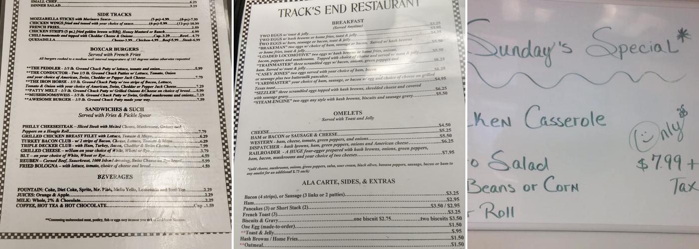 Track's End Menu