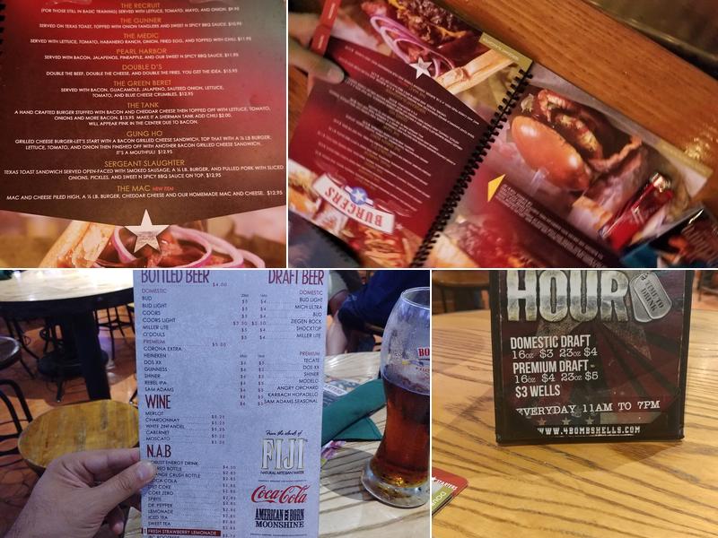 Bombshells Menu