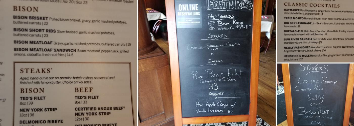 Ted's Montana Grill Menu