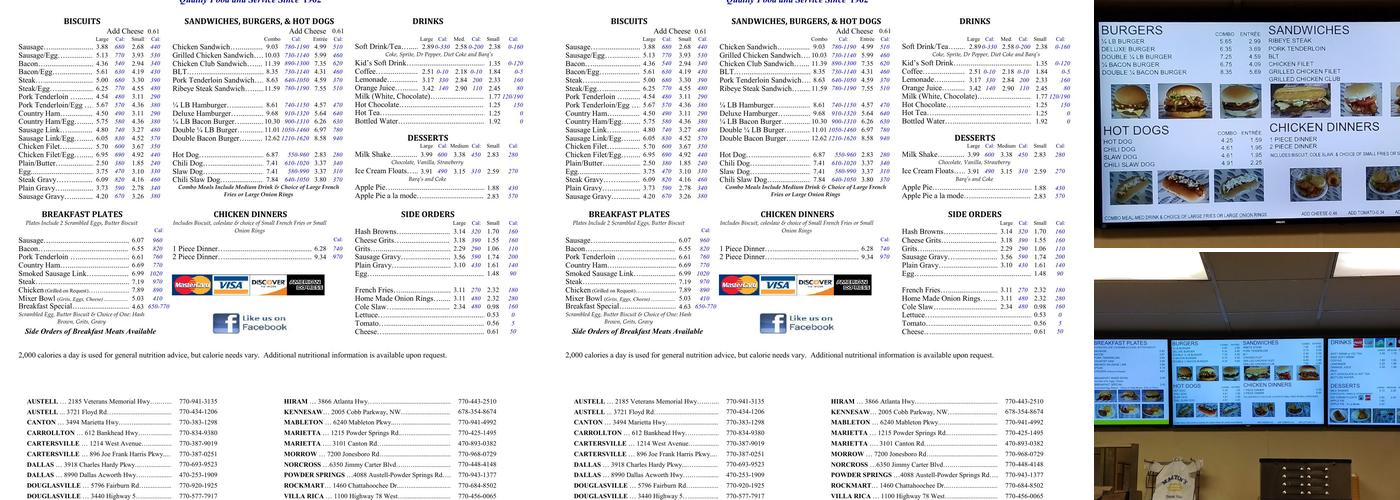 Martin's Restaurant Menu