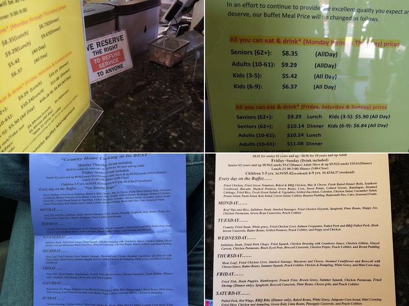 The Tomatoes Country Buffet Menu