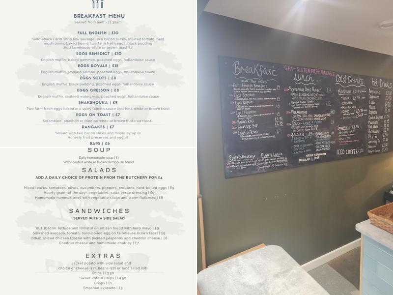 Saddleback Farm Shop Menu