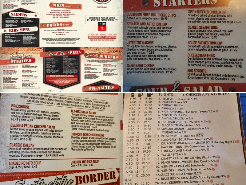 Brickhouse Grille Menu