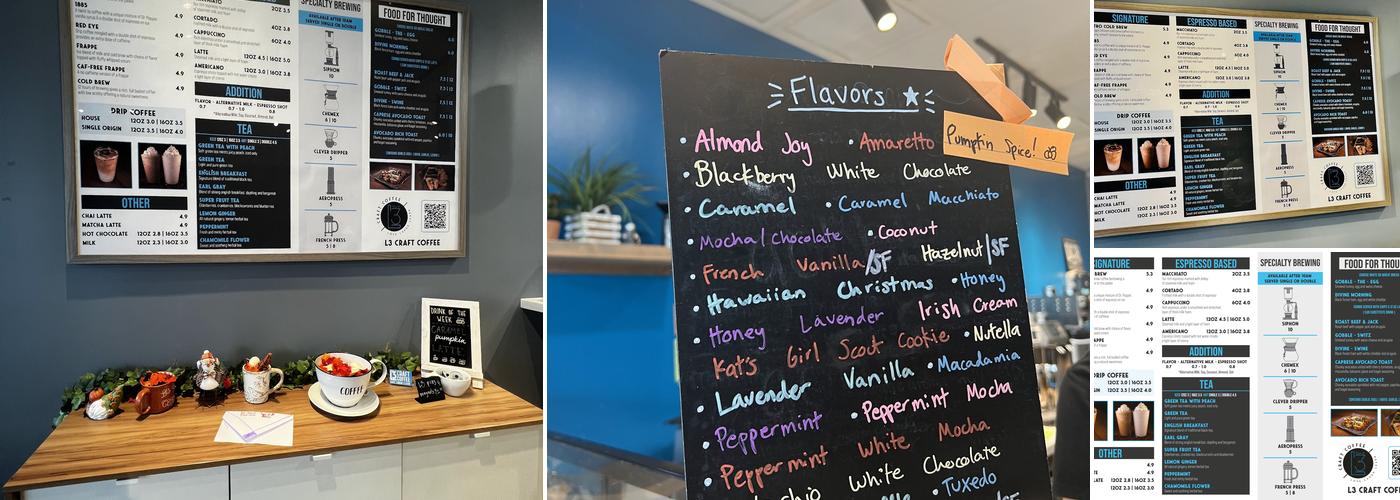 L3 Craft Coffee Menu
