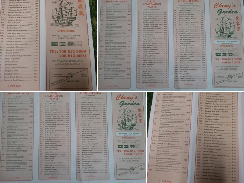 Cheng's Garden Menu