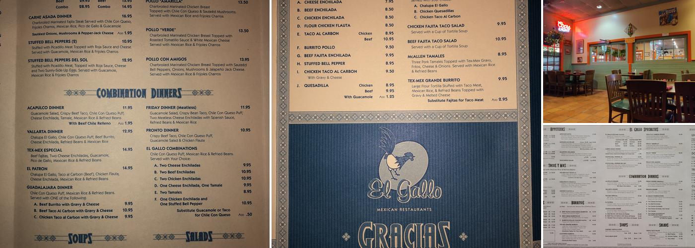 El Gallo Menu