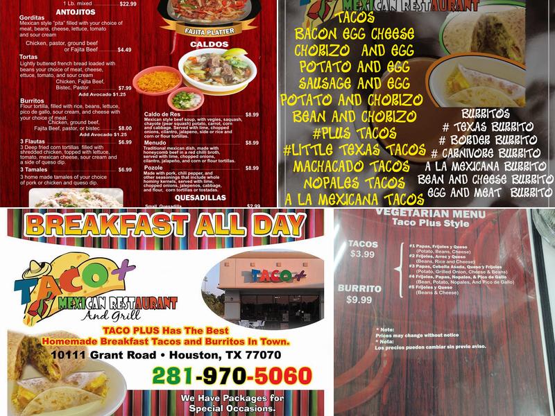 Taco plus Menu