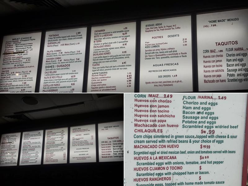 Taqueria Mi Tierra Menu