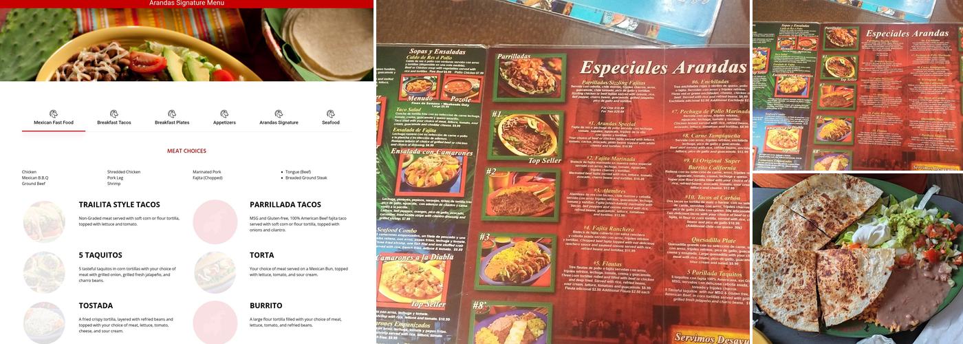 Taquerias Arandas Menu
