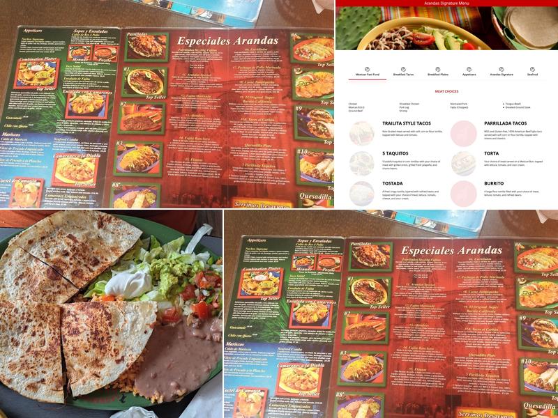 Taquerias Arandas Menu