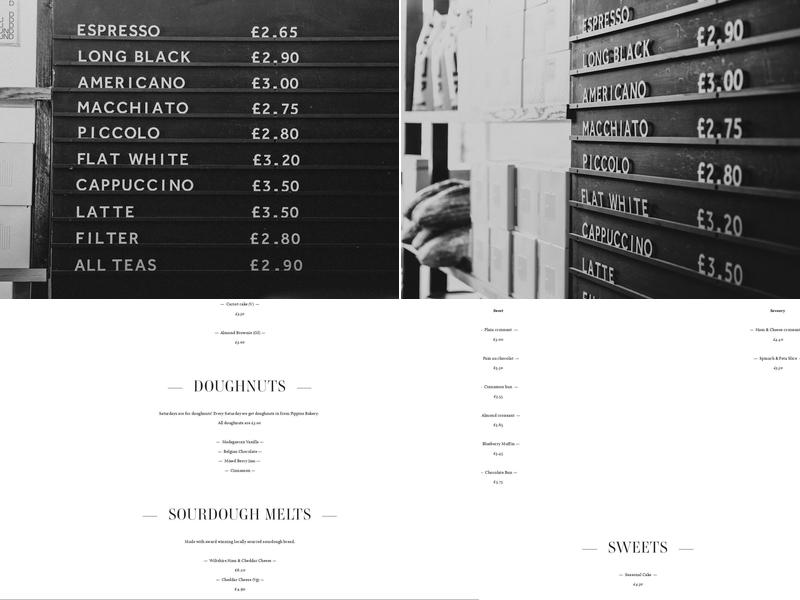 Lyall & Co Café Eynsham Menu