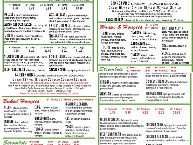 Dogwood Pizza Menu