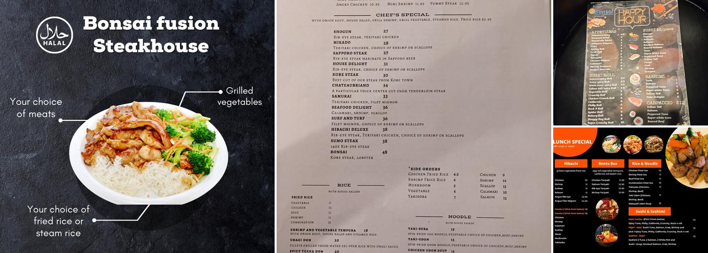 Bonsai Fusion Japanese Steakhouse Menu