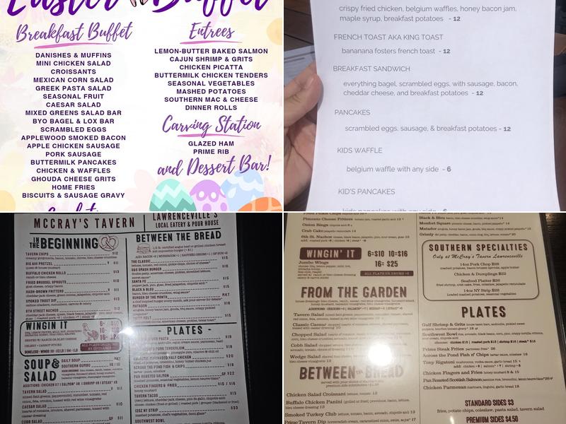 McCray’s Tavern Lawrenceville Menu