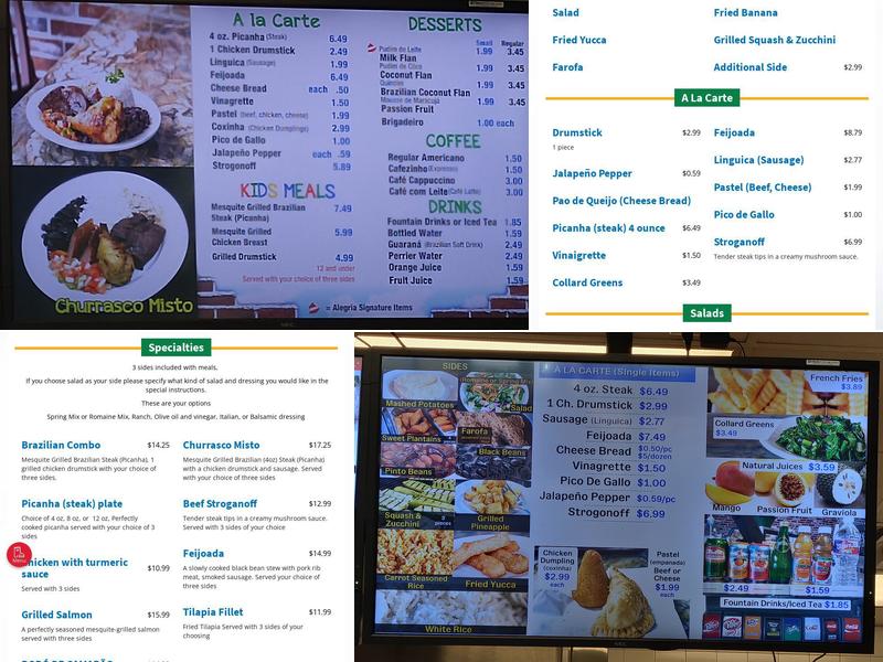 Alegria Menu