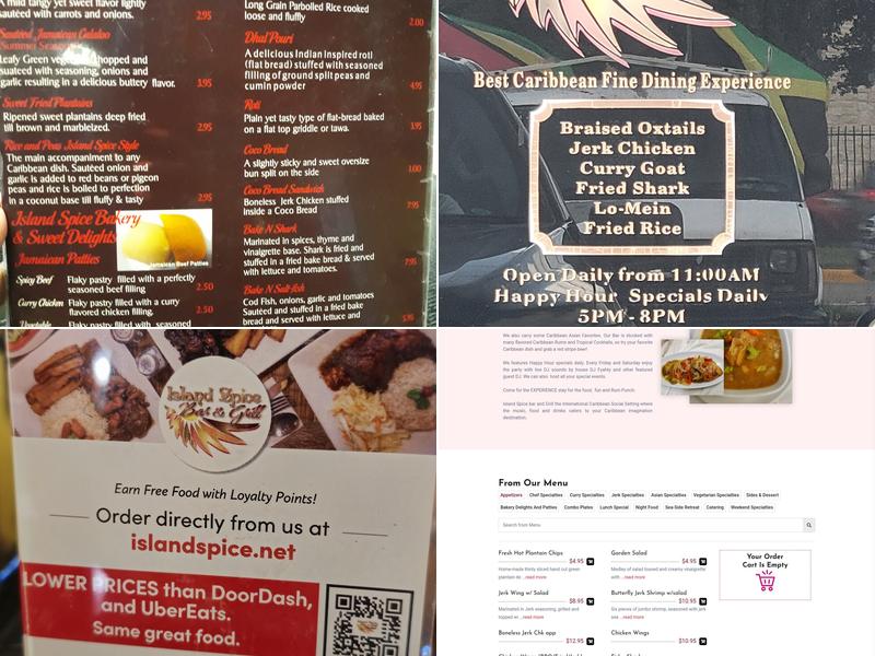 Island Spice Bar and Grill Menu