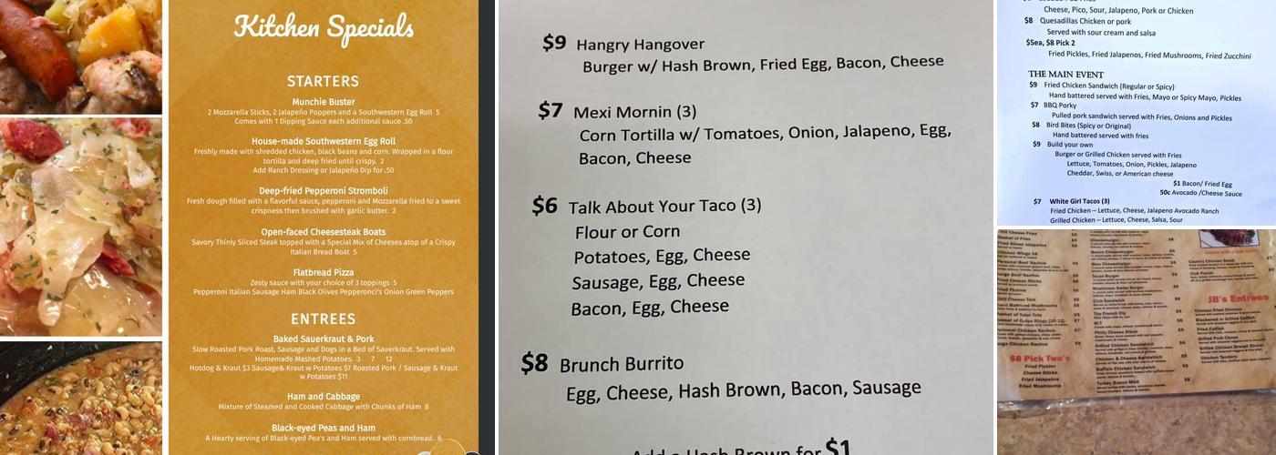 JB's Pub & Grill Menu