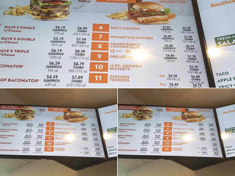 Wendy's Menu