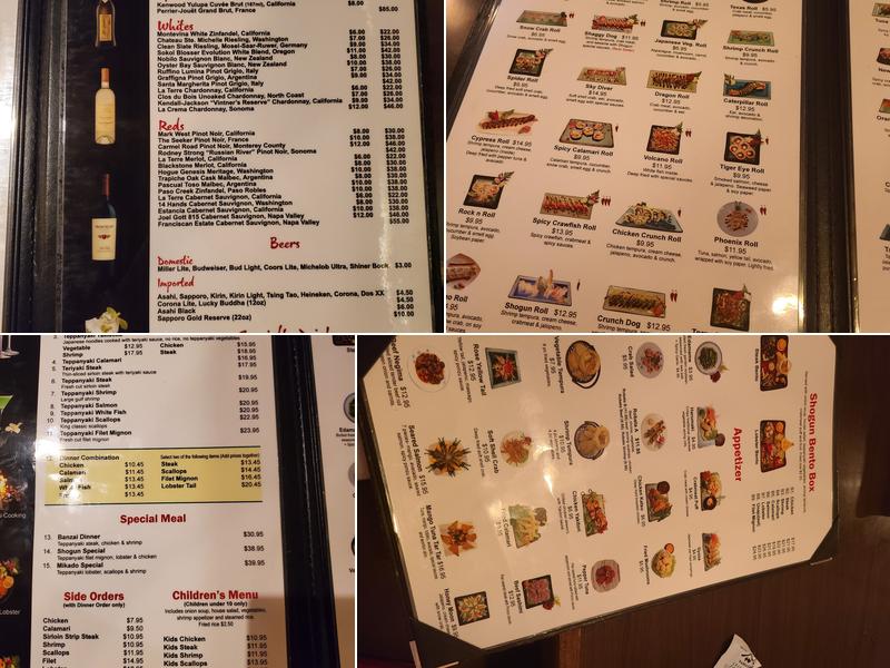 Shogun Menu