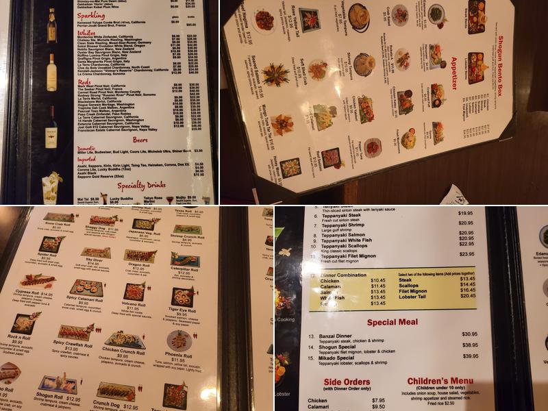 Shogun Menu