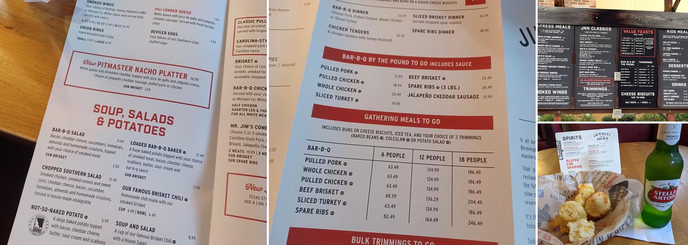 Jim 'N Nick's Bar-B-Q Menu