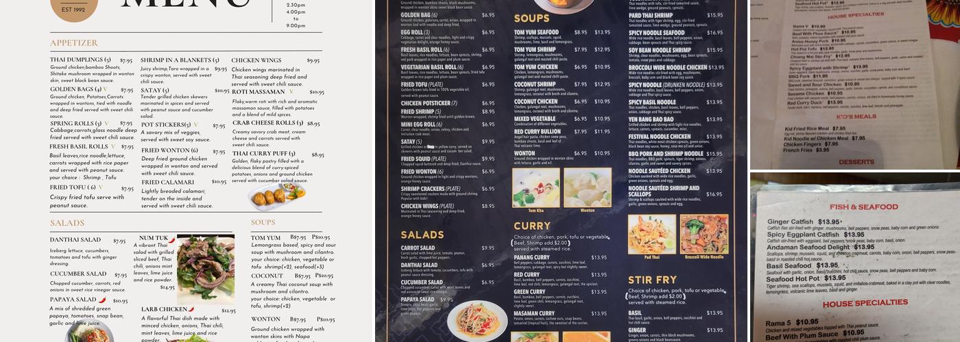 Danthai Restaurant Menu