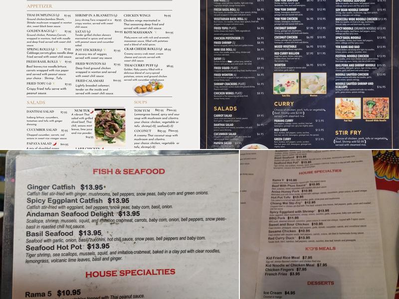 Danthai Restaurant Menu