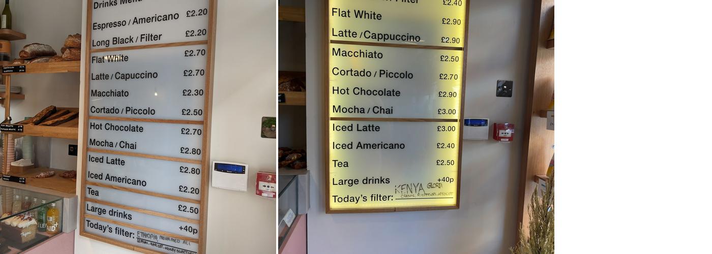 Missing Bean Botley Menu