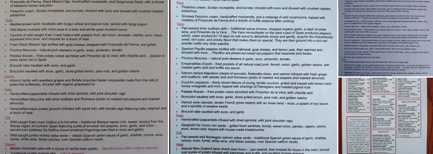 Olar Noso Menu