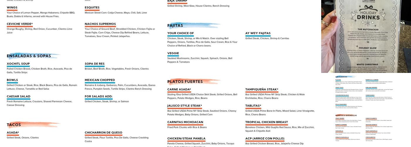 Frontera Mexican Kitchen Menu
